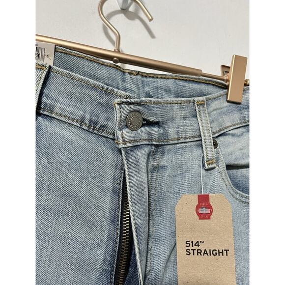 Levis 514 Straight Leg Men's Jeans 36x30 Blue Zip Fly Light Wash NEW - Picture 4 of 8